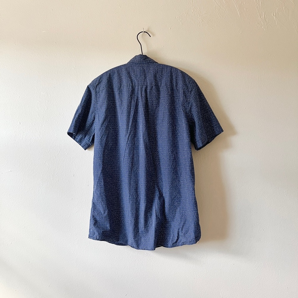 American Eagle Navy Blue White Speckle MT 100% Cotton Tee Tall - Picture 8 of 8